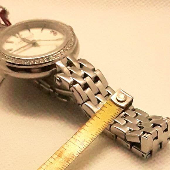 New silver tone watch with crystals - Picture 8 of 12